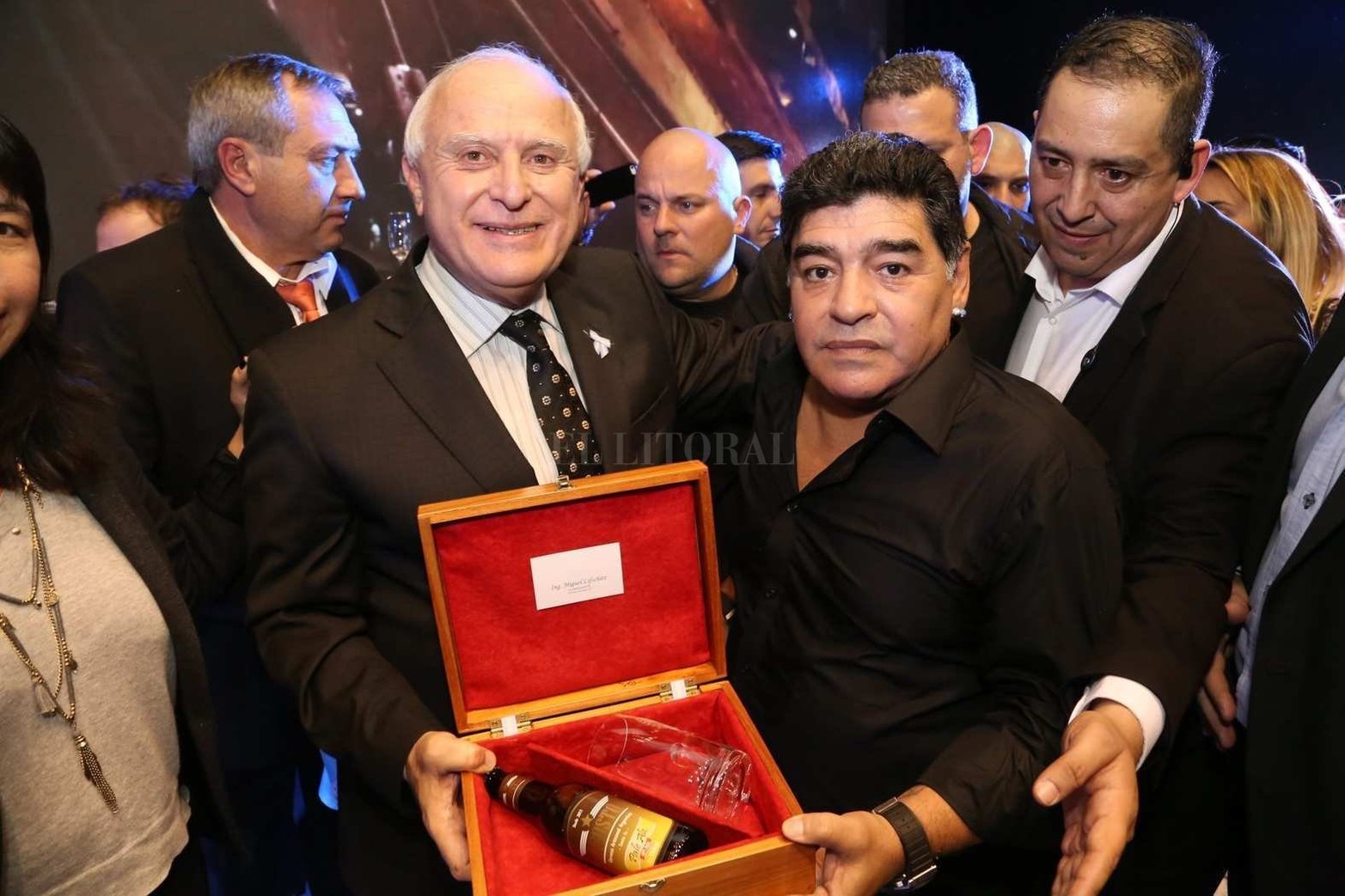 9 de julio de 2016. Junto a Diego Maradona en un acto por lo ex jugadores del Mundial de 1986.