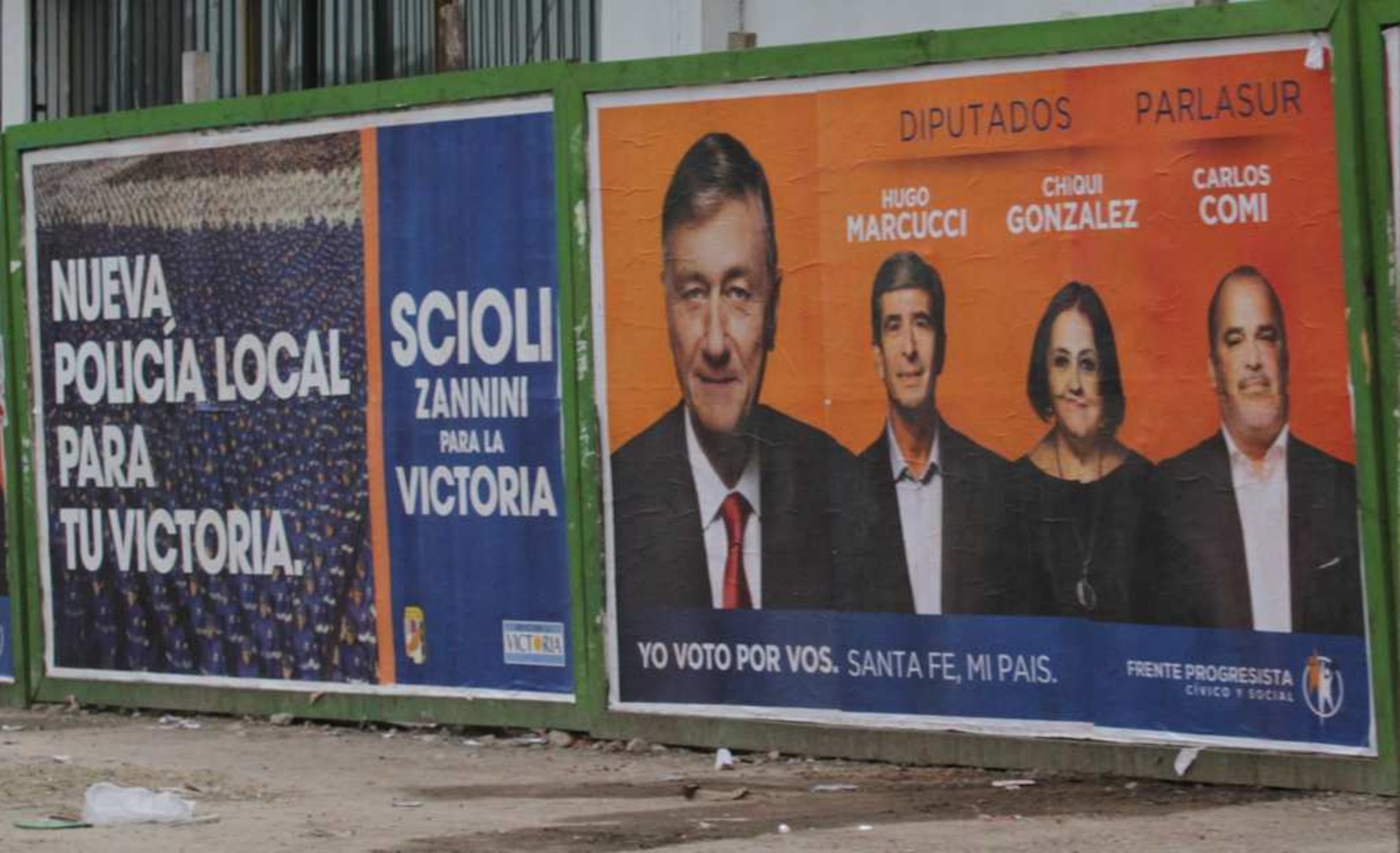 Año 2015. Hermes Binner candidato a diputado nacional junto a los candidatos para Parlasur.