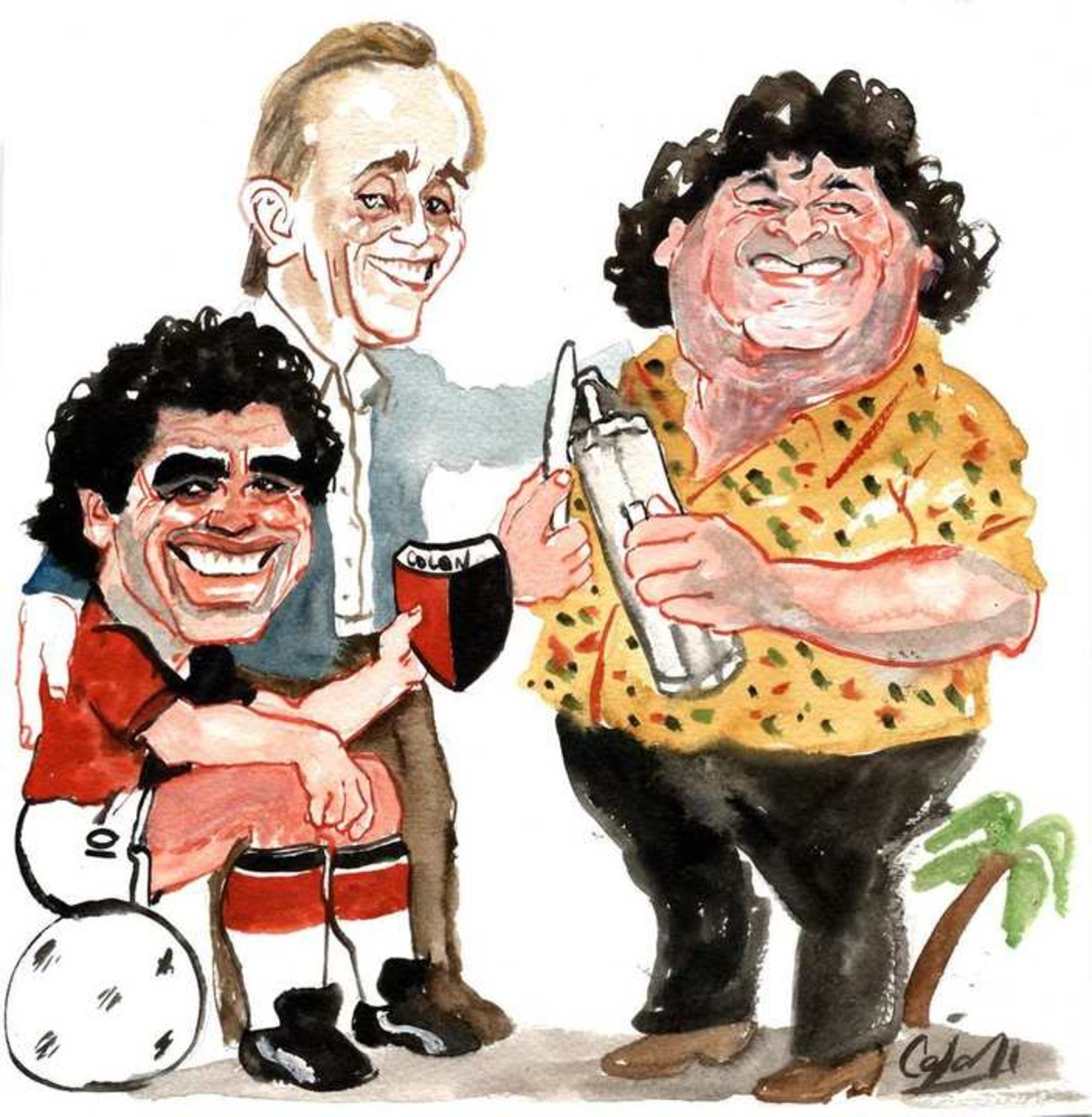 Con Cacho Deicas de los Palmeras y Germán Lerche ex presidente de Colón.