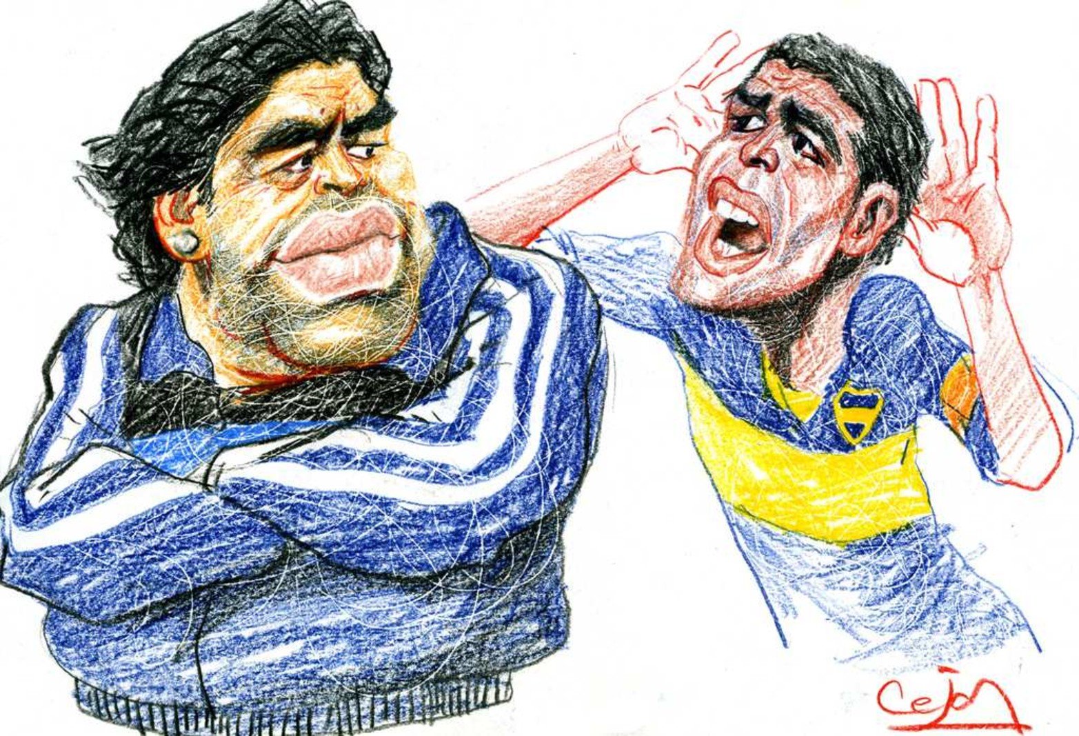 Con Juan Román Riquelme.