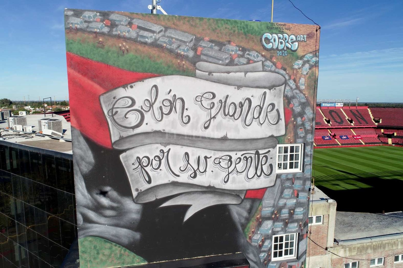 El mural que se pintó luego de la final de la copa Sudamericana el 9 de noviembre de 2019.