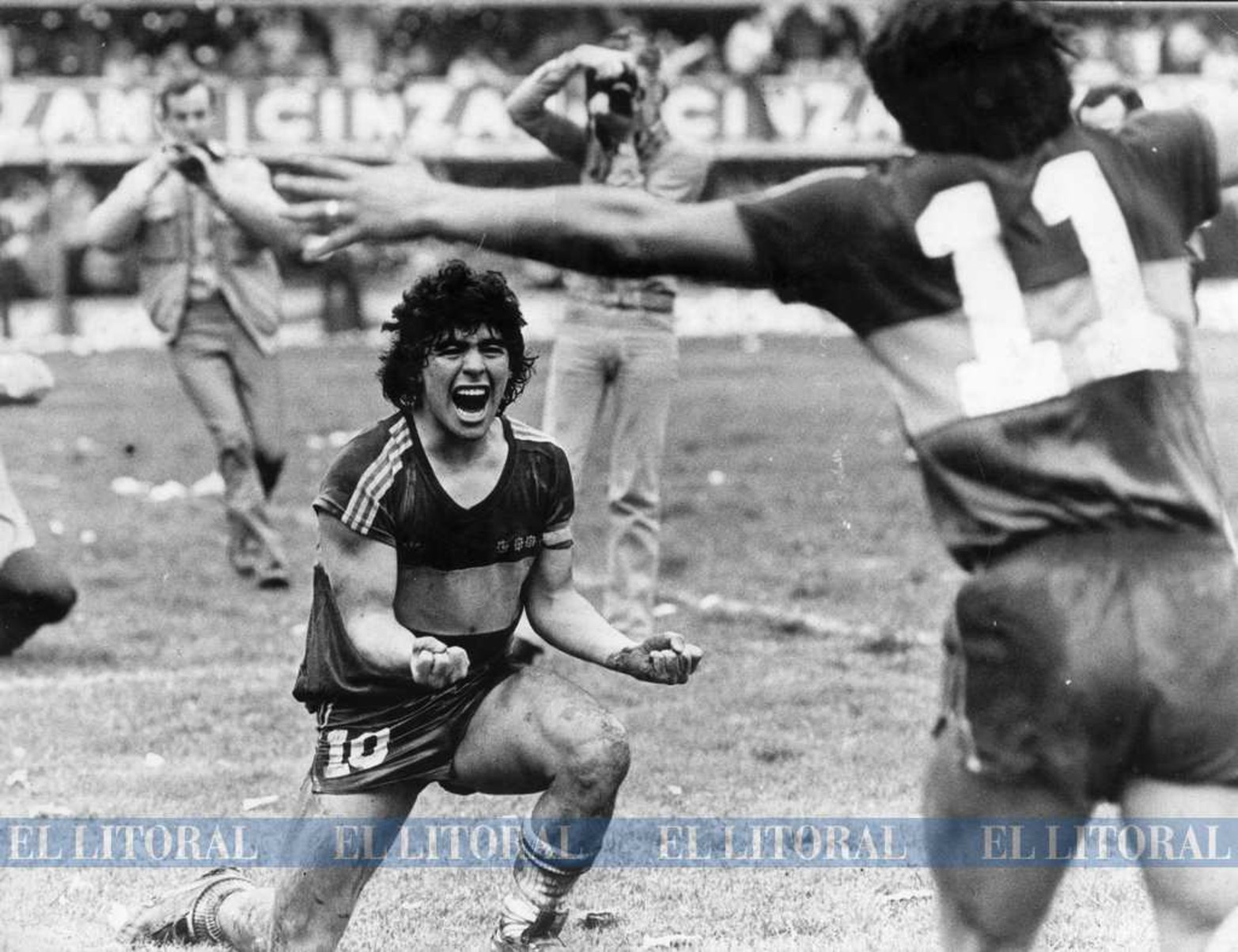 En 1981 gritando un gol de Boca.