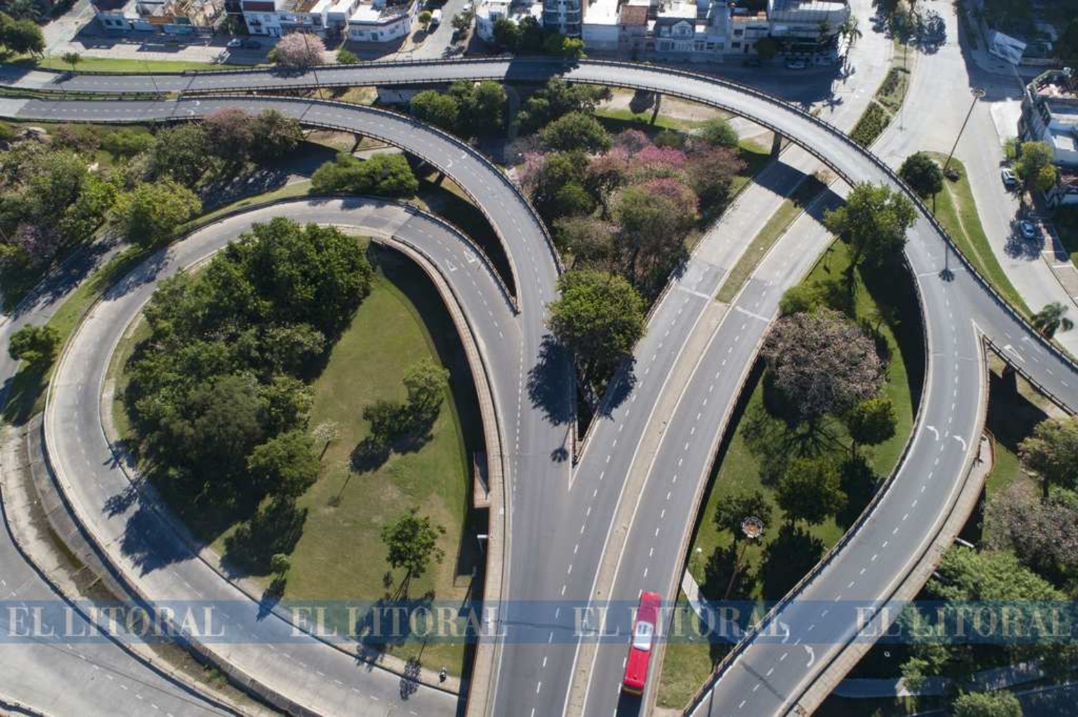 Pasar cerca de las copas. El ingreso este de la ciudad, el viaducto Oroño, permite pasar a los automovilista obsevar la copa de los árboles.