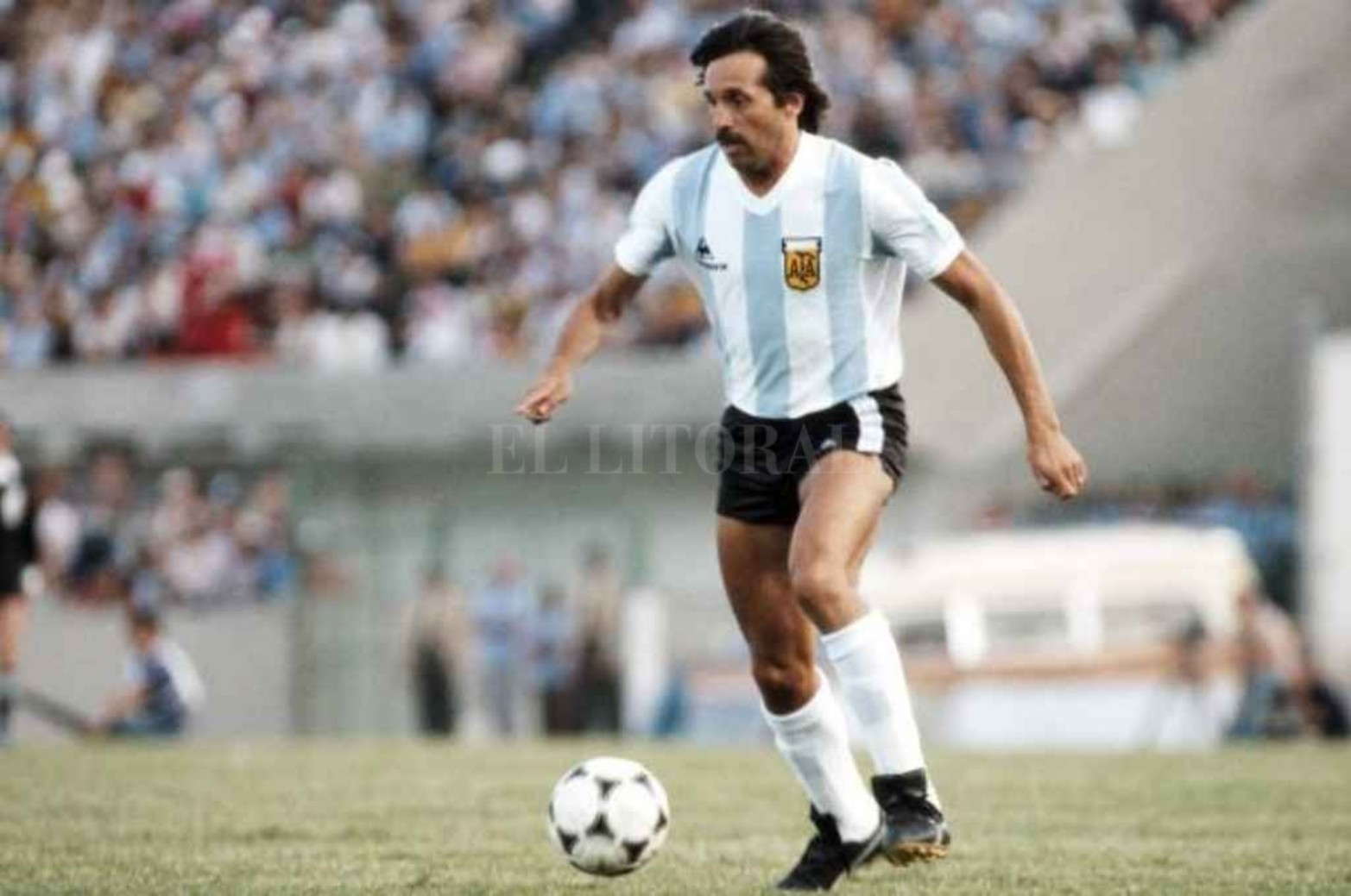 Con la camiseta de la selección Argentina en el mundial de 1978.