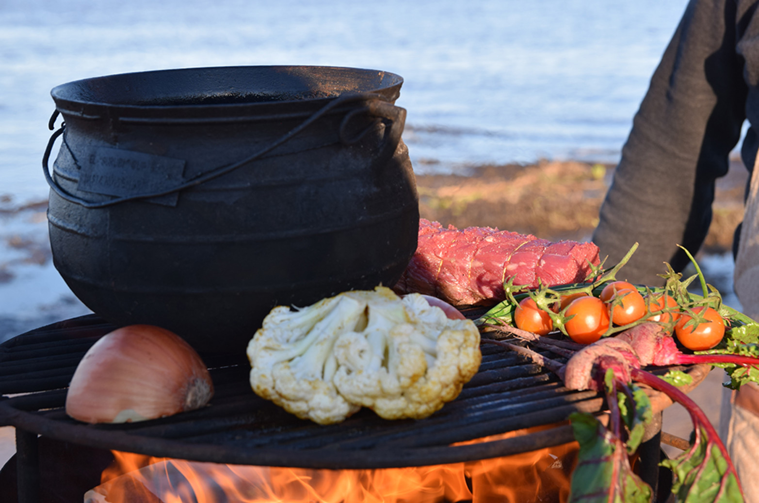Ojo de bife con verduras a la chapa.