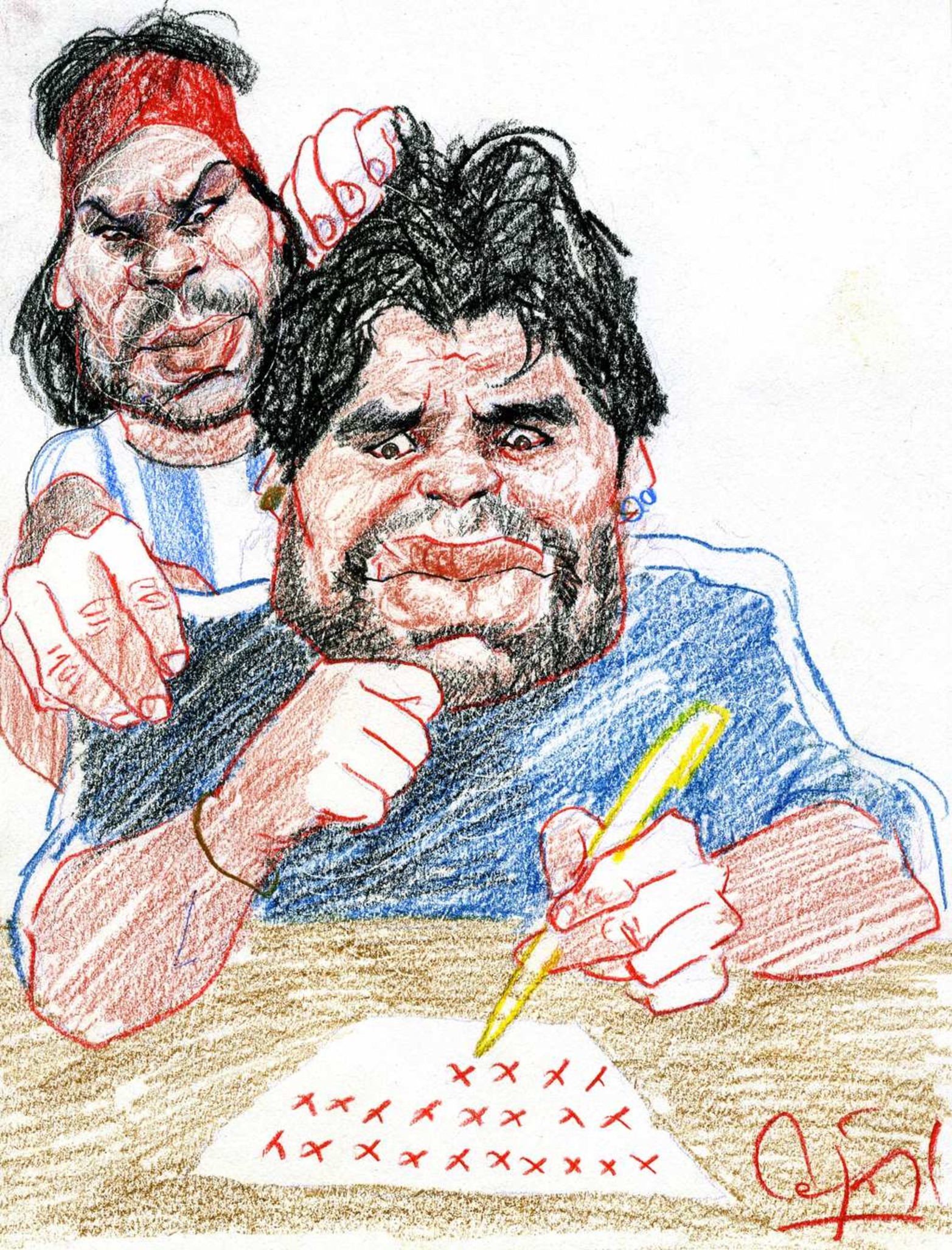 Con el "Chino" Garce en la previa del mundial de 2010.