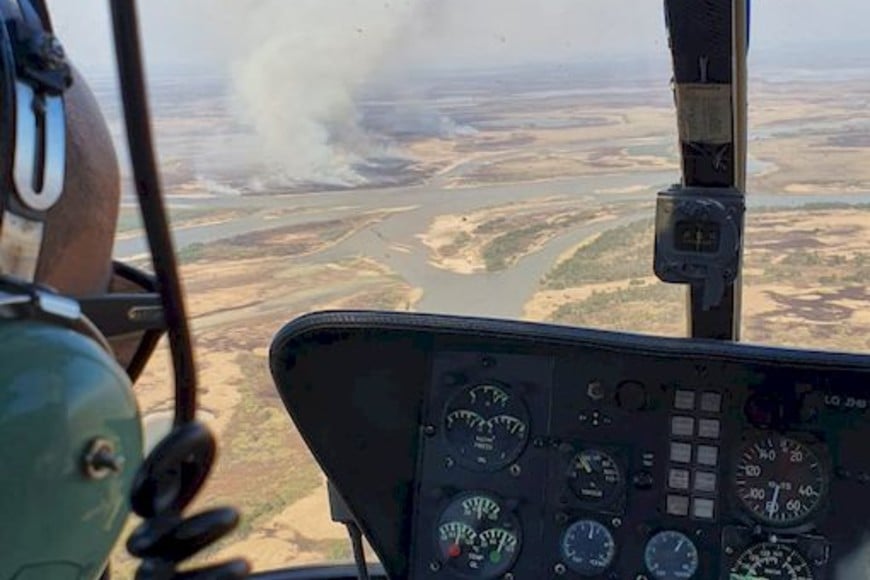 Protección Civil realizó vuelos de reconocimiento sobre las quemas en zona de islas