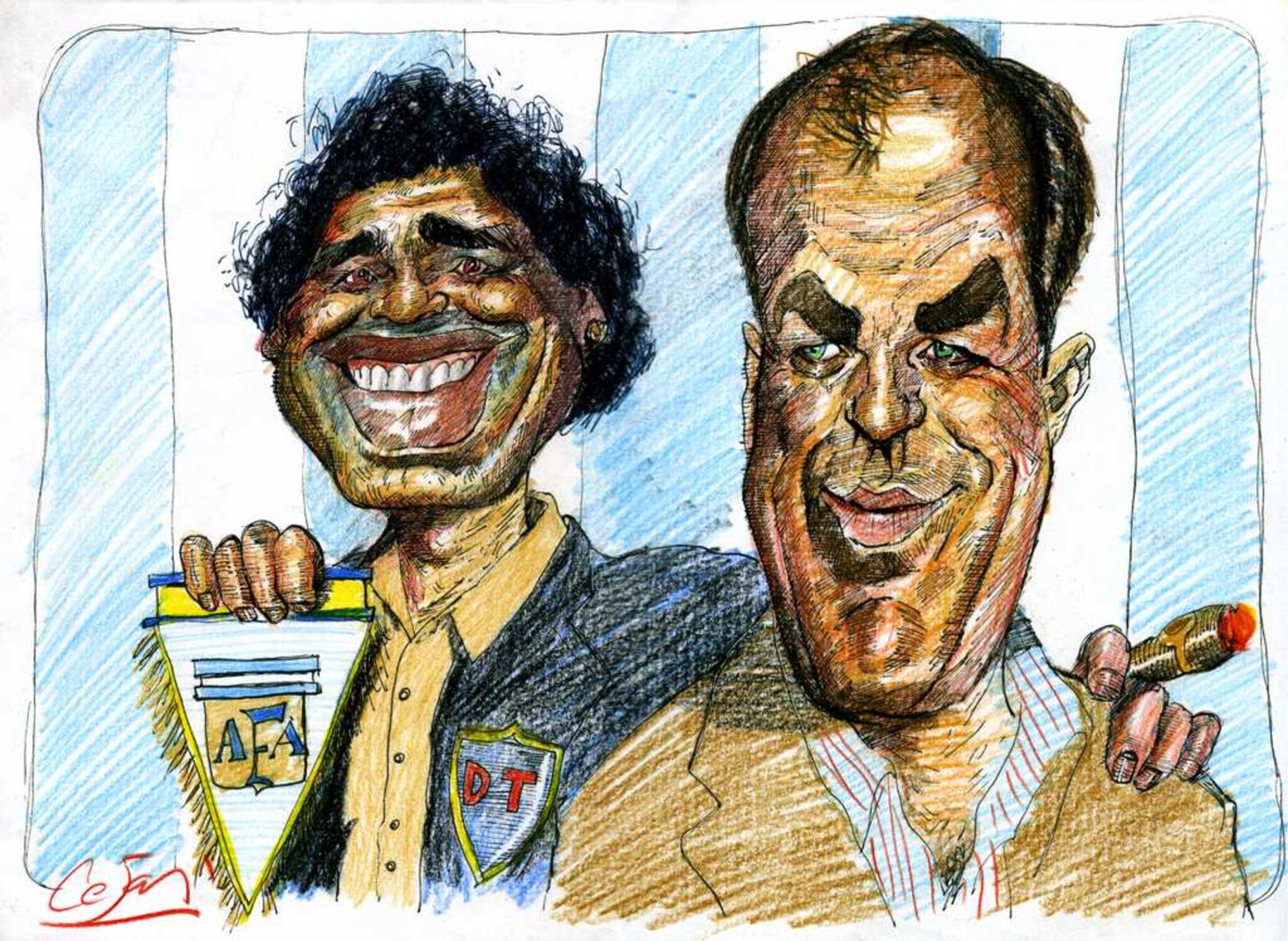 Con el arquero Nery Pumpido.