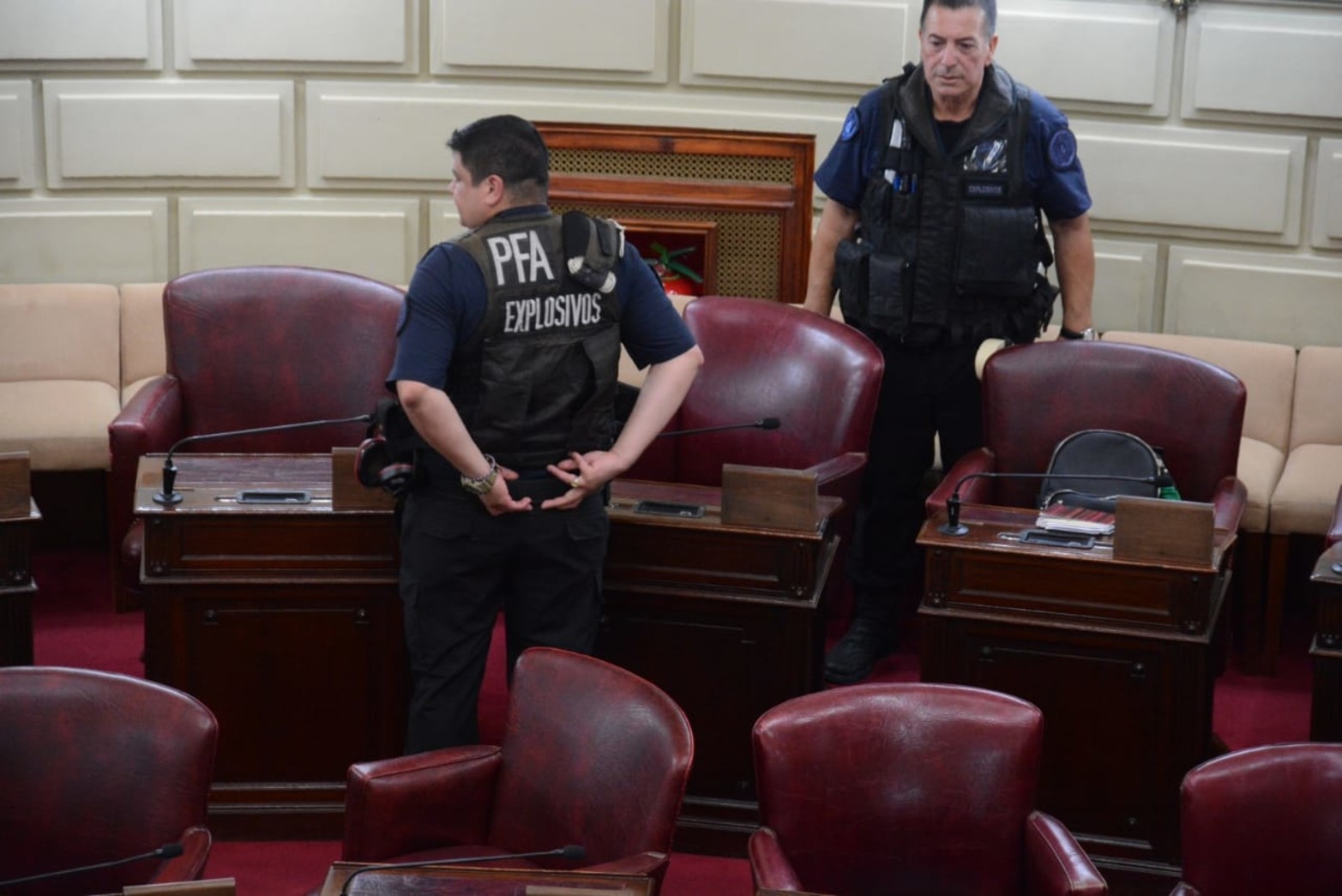 Personal de la Policía Federal montó un operativo de seguridad ante la llegada del presidente Alberto Fernández.