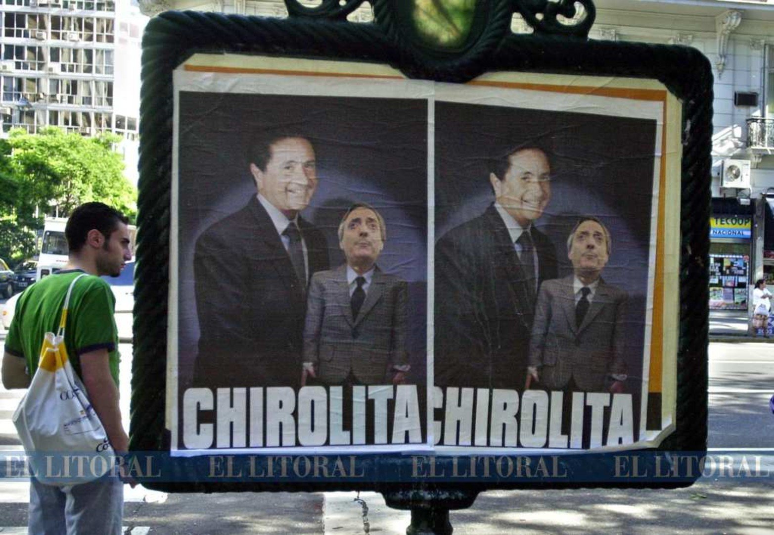 Las cargadas políticas el 24 de enero de 2003, en plena campaña. De la mano de Eduardo Duhalde, llegó a la Presidencia.