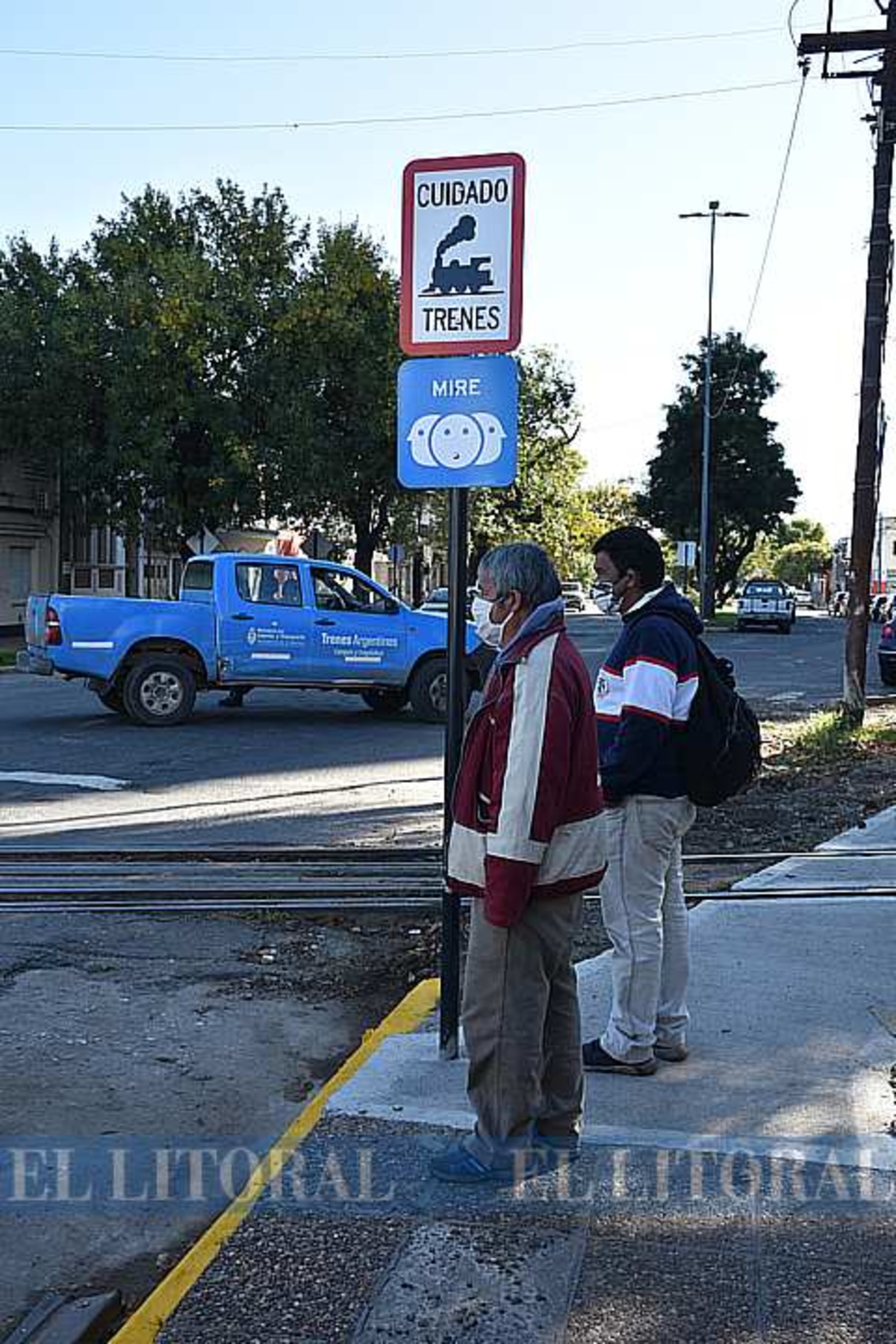 Obra sobre la intersección de calle 25 de mayo.