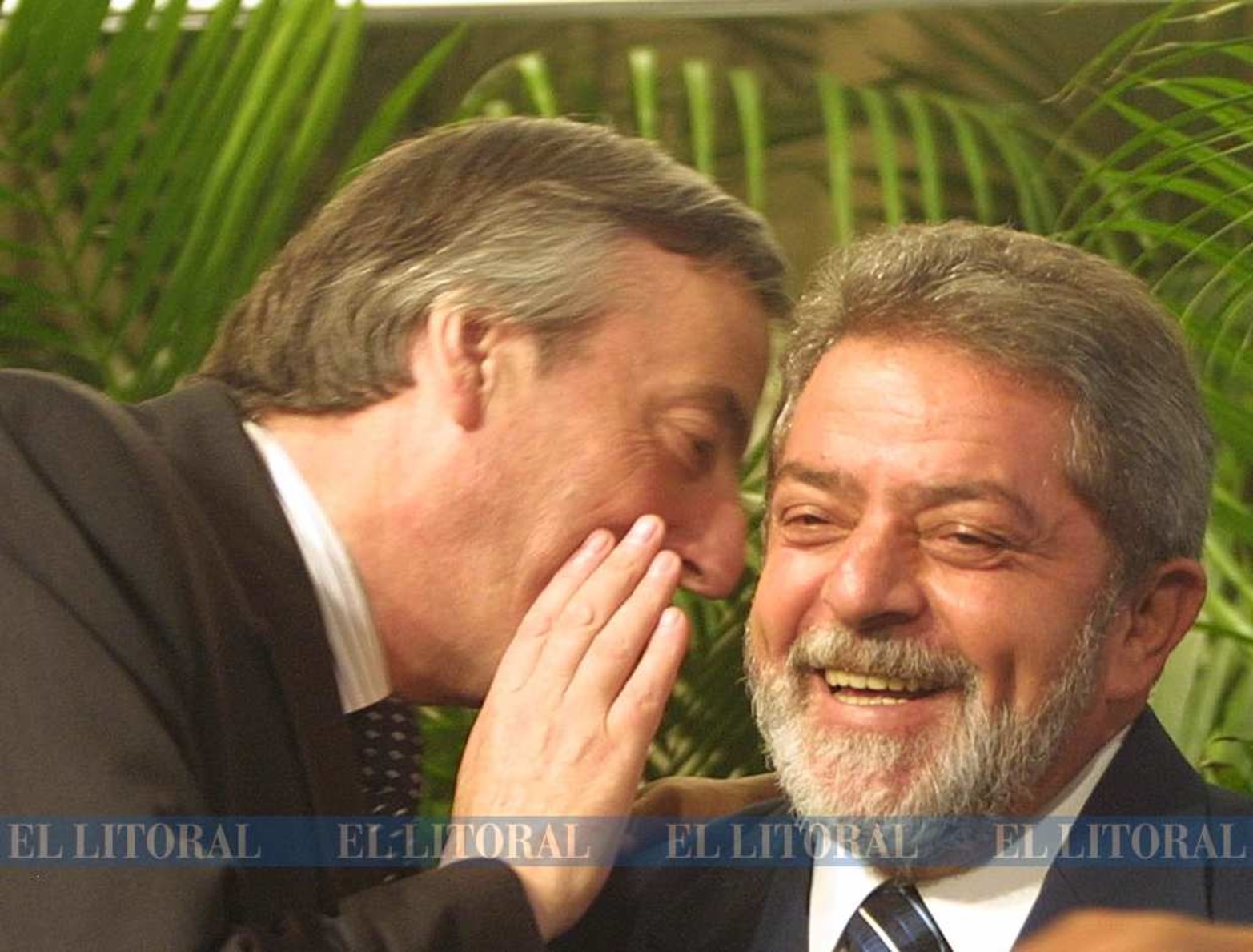 Con el presidente de Brasil Ignacio Lula Da Silva en junio de 2003 en Misiones.