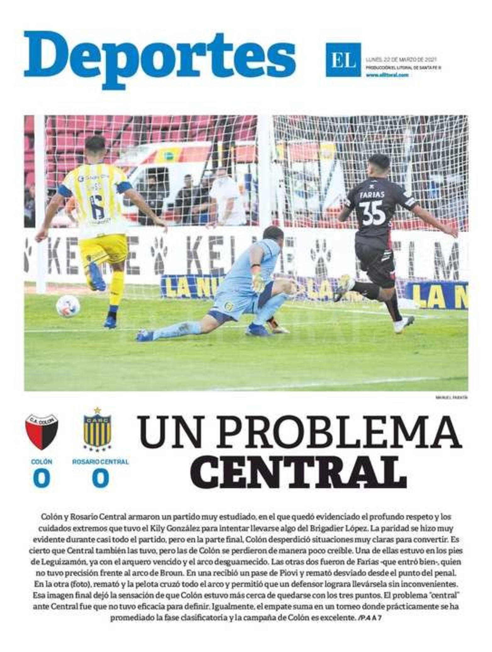 Edición impresa matutina.