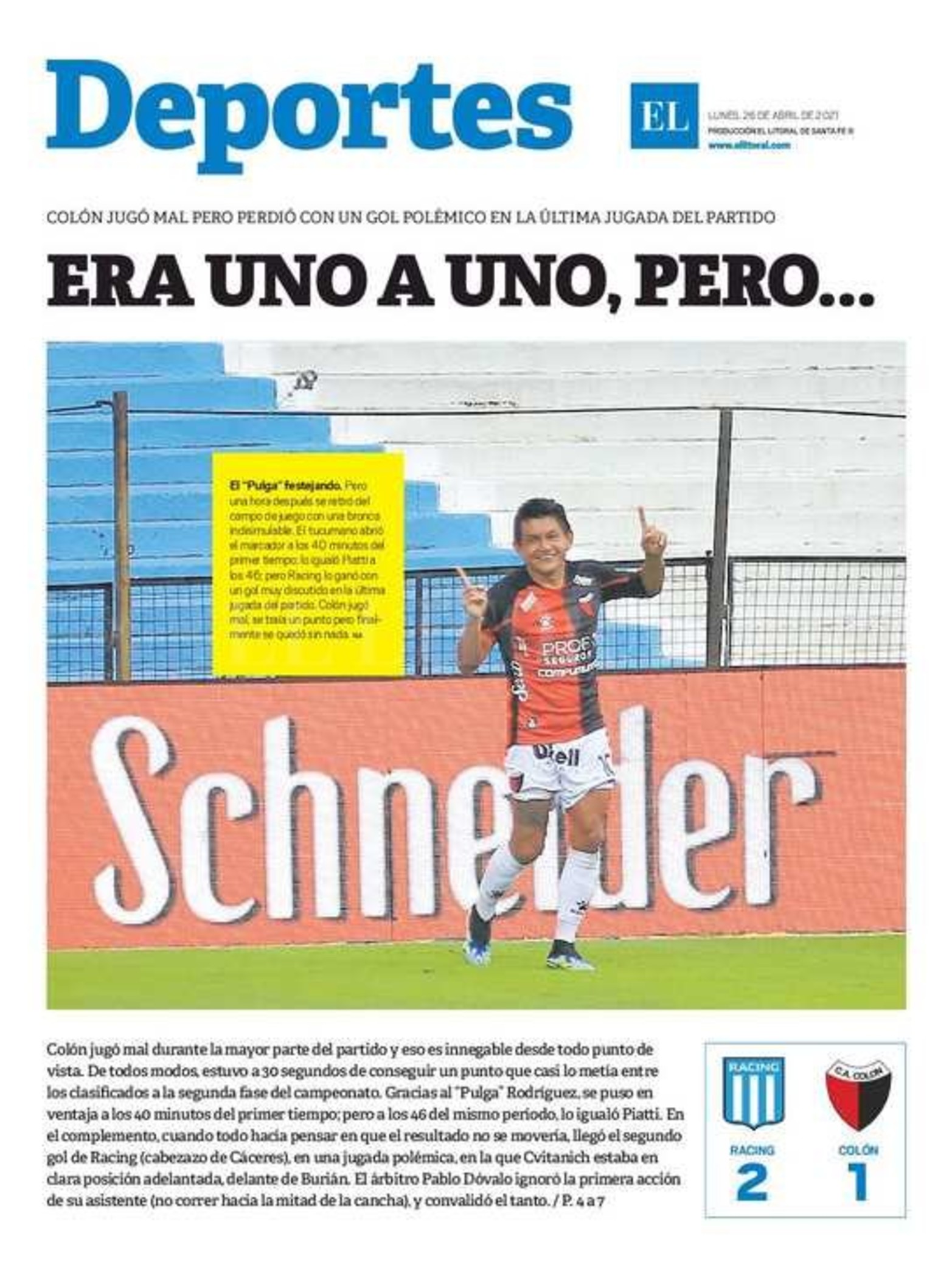 Edición impresa matutino.