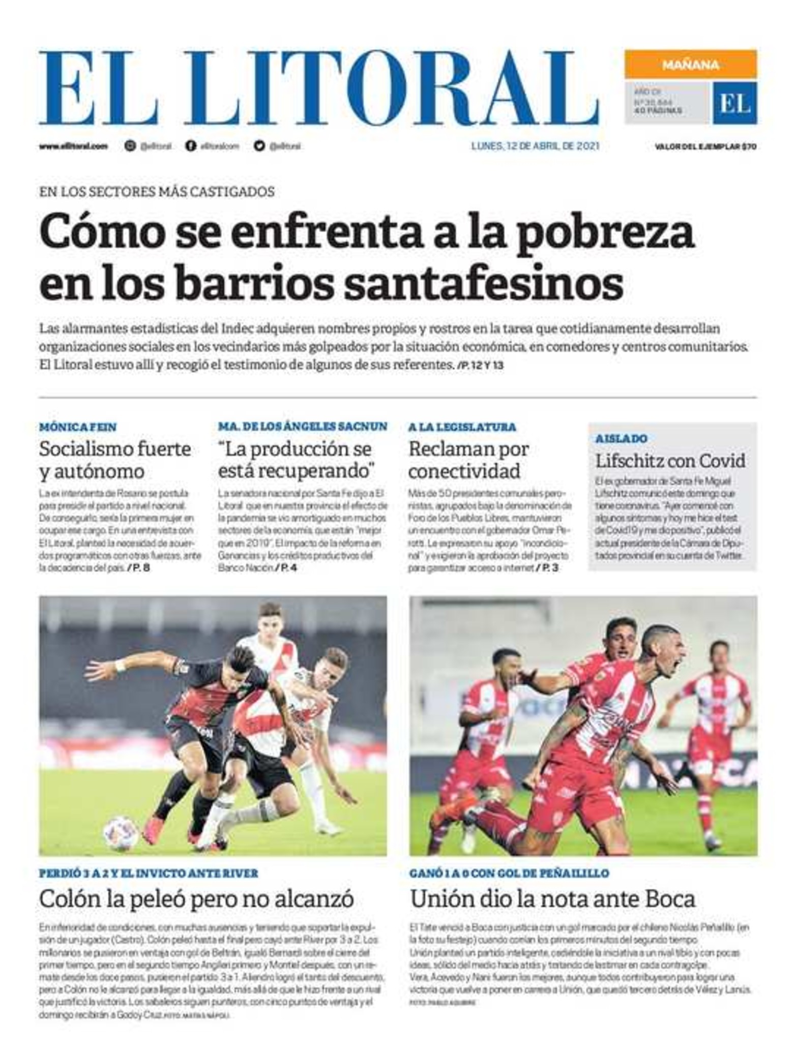 Edición impresa matutina.