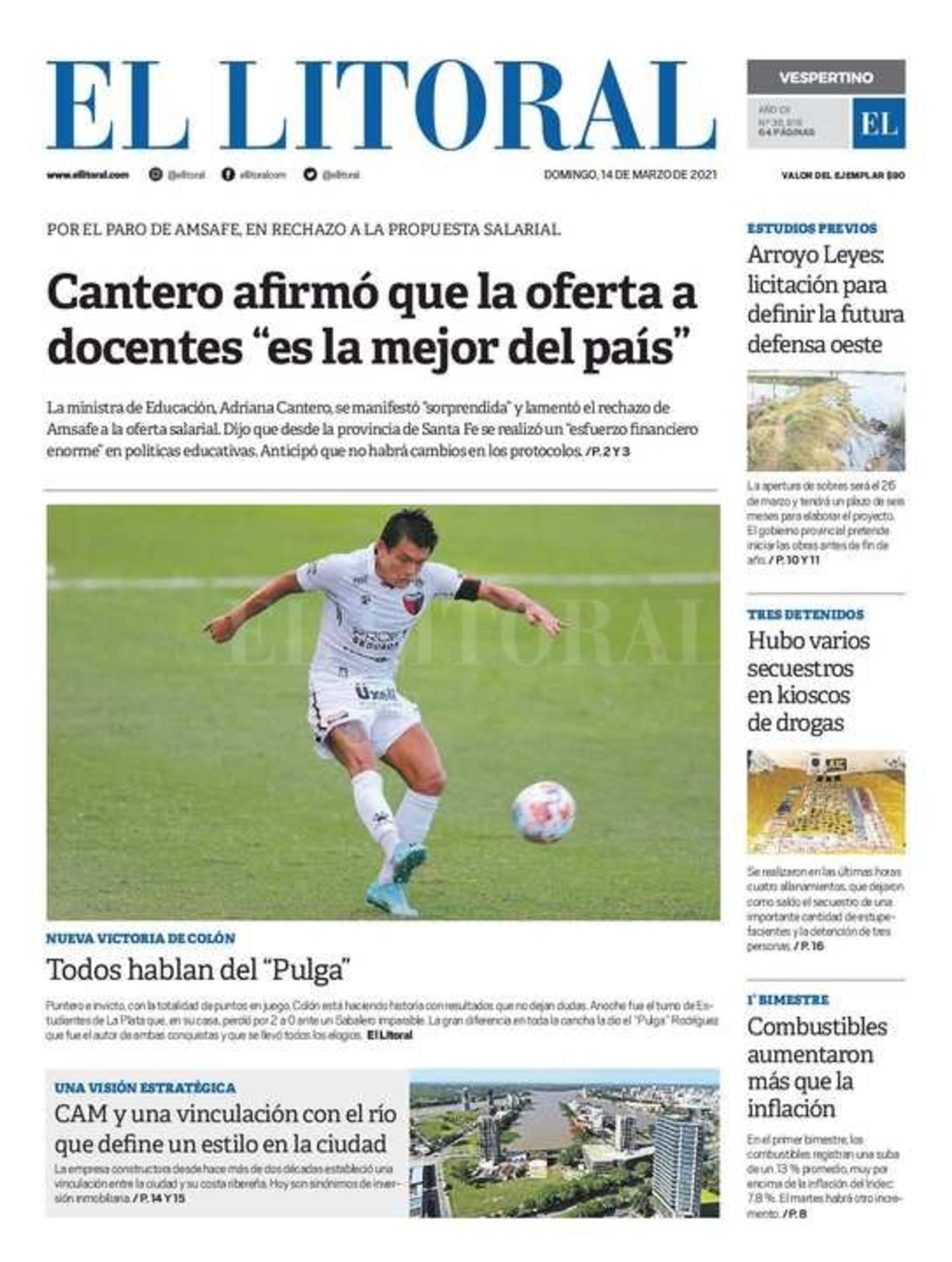 Edición impresa vespertino.