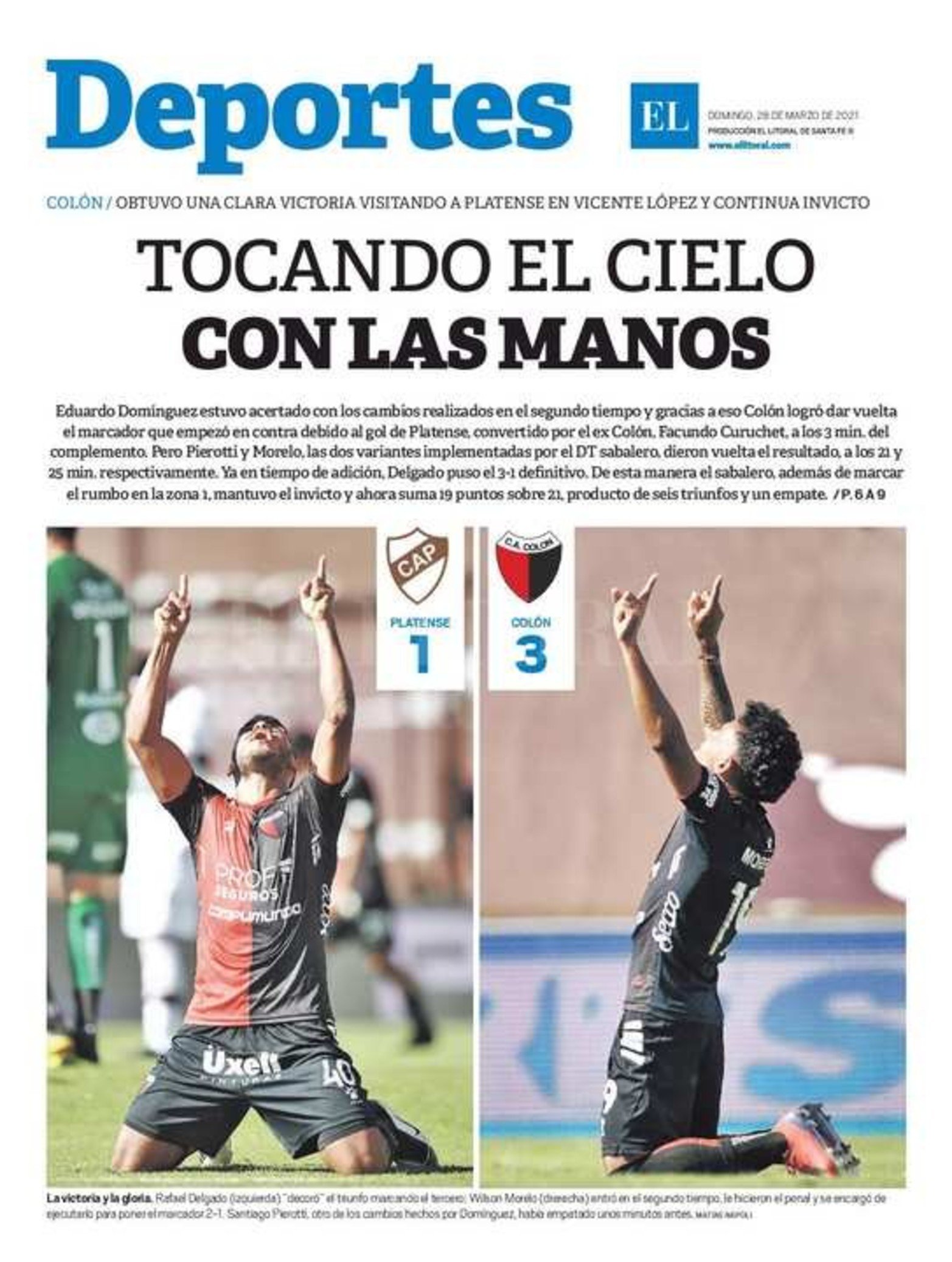 Edición impresa matutina.