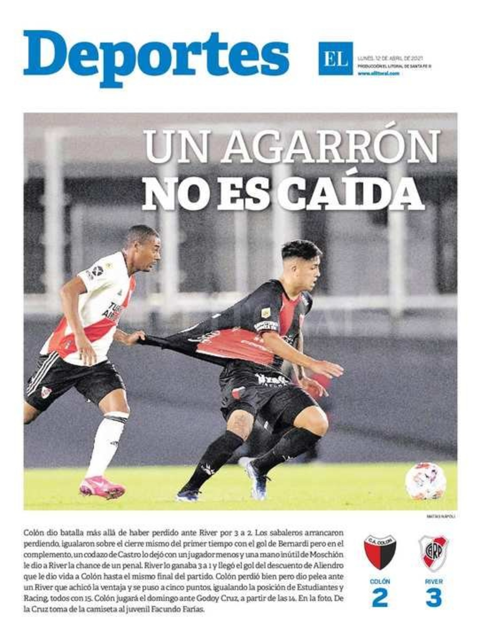 Edición impresa matutina.