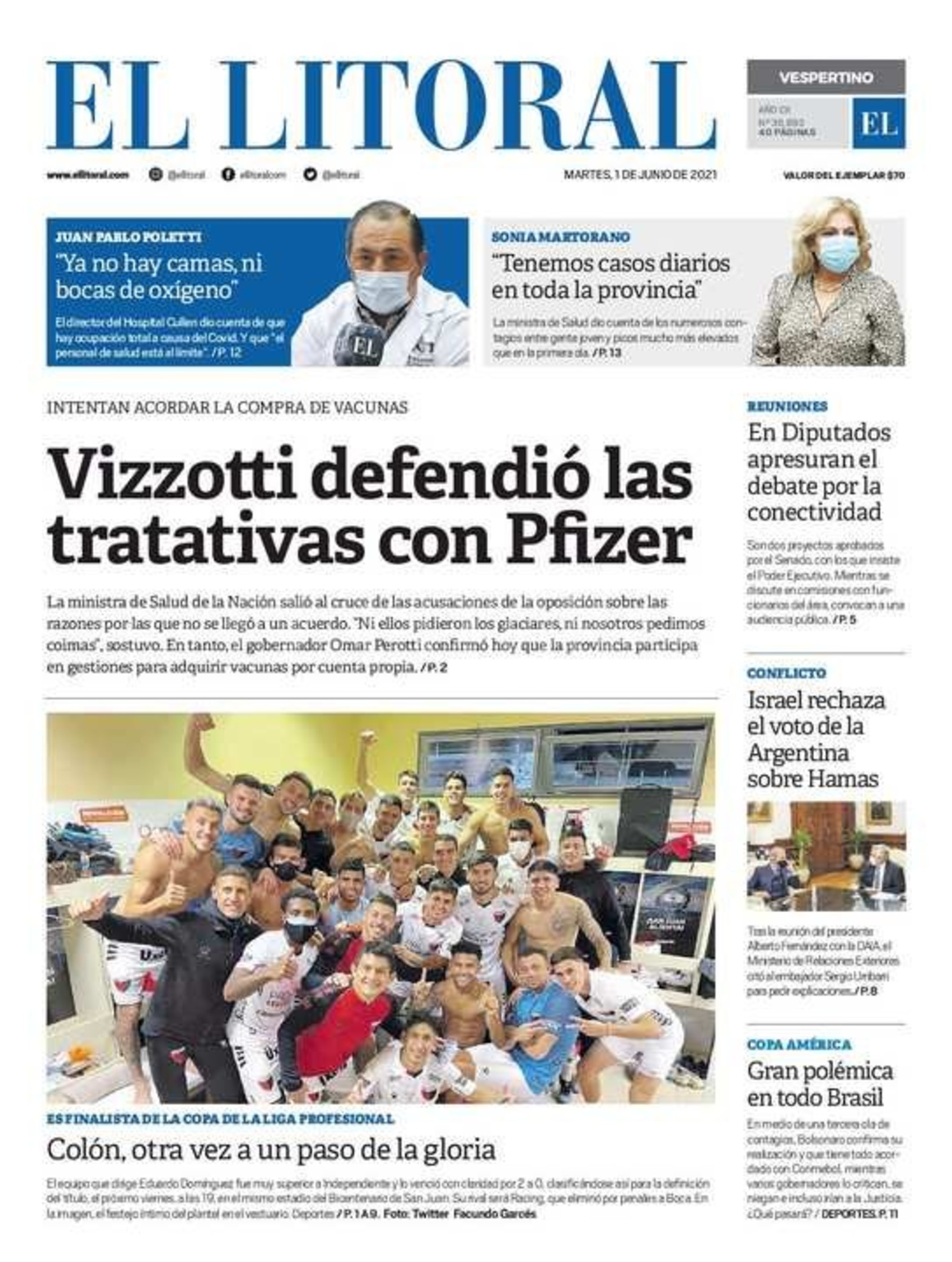 Edición impresa vespertina.