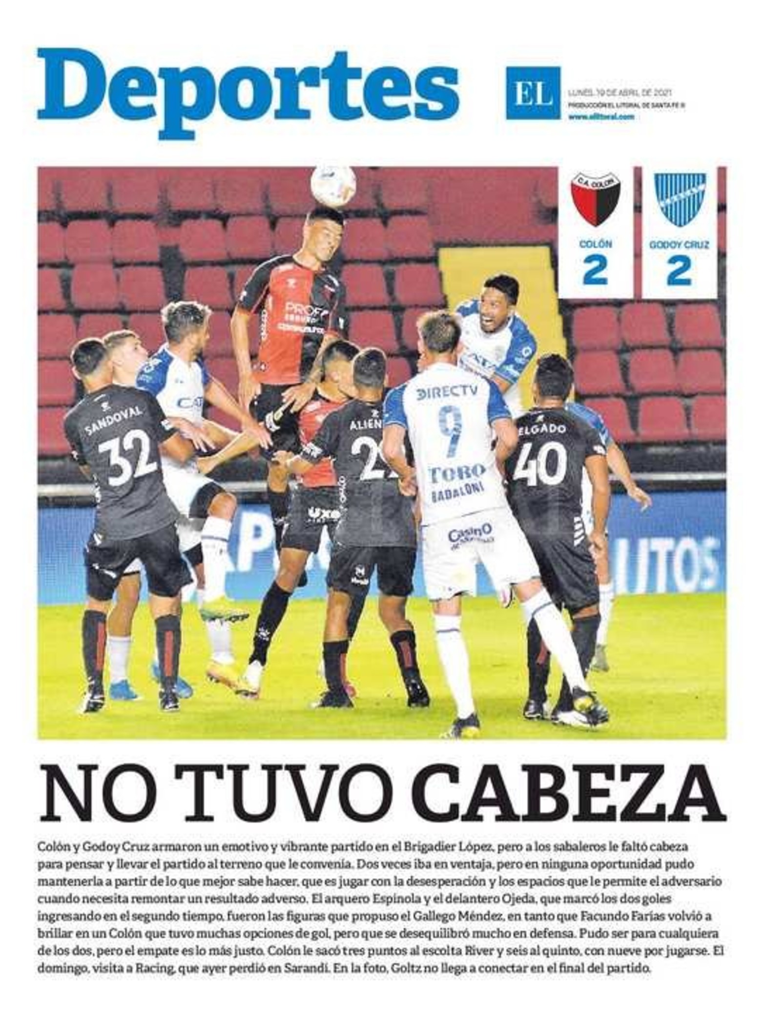 Edición impresa matutino.