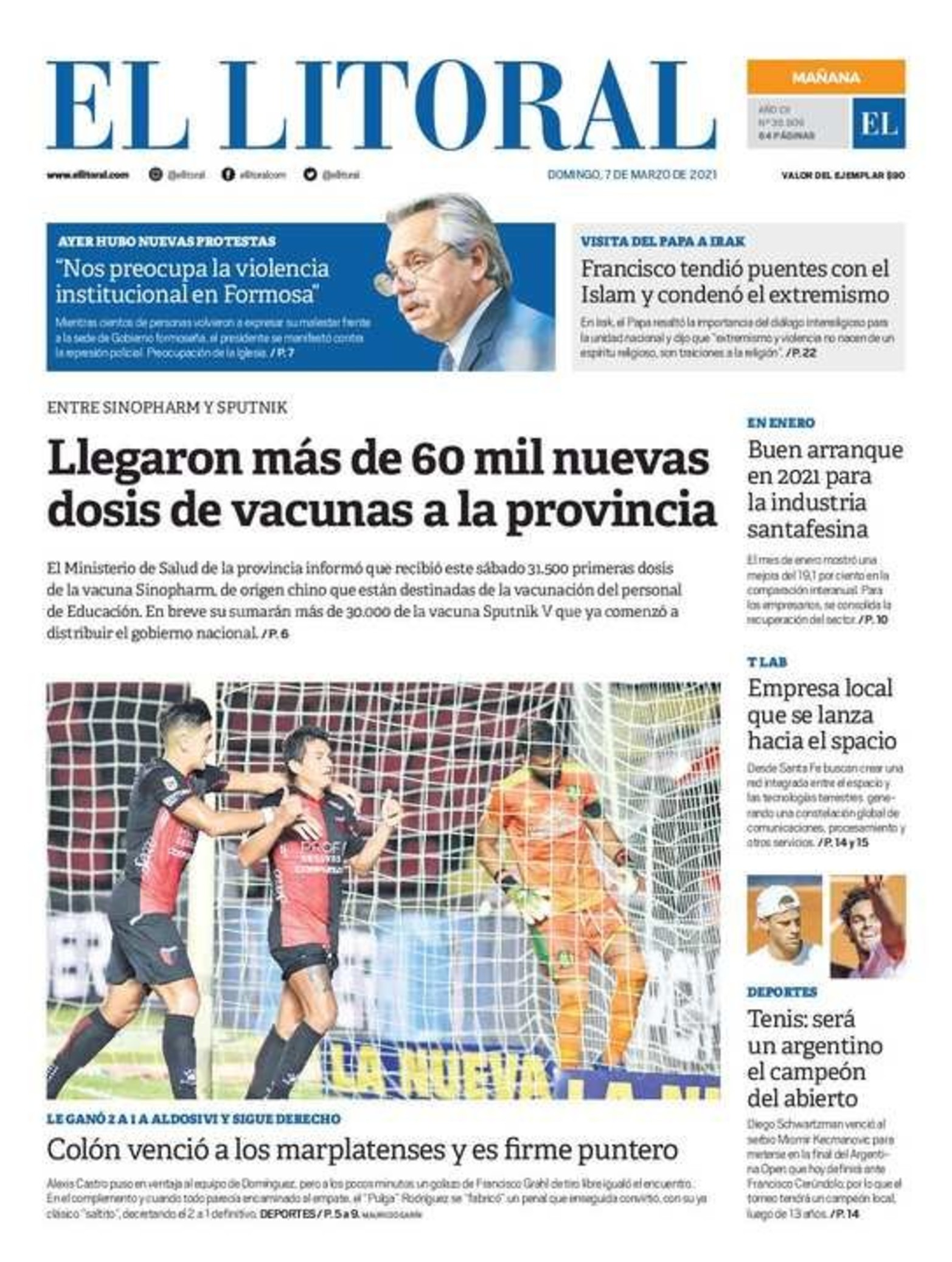 Edición impresa matutina.