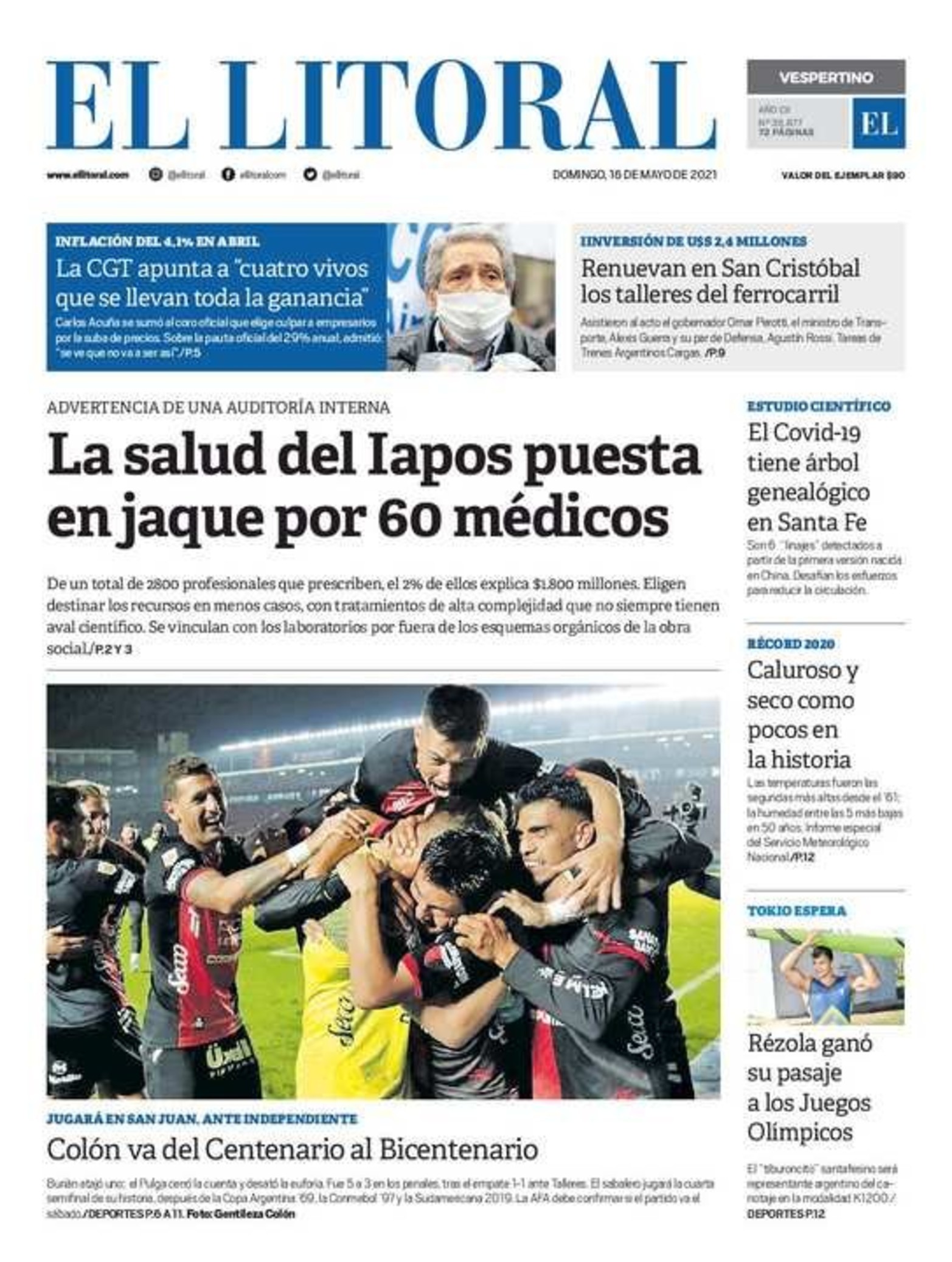 Edición impresa vespertina.