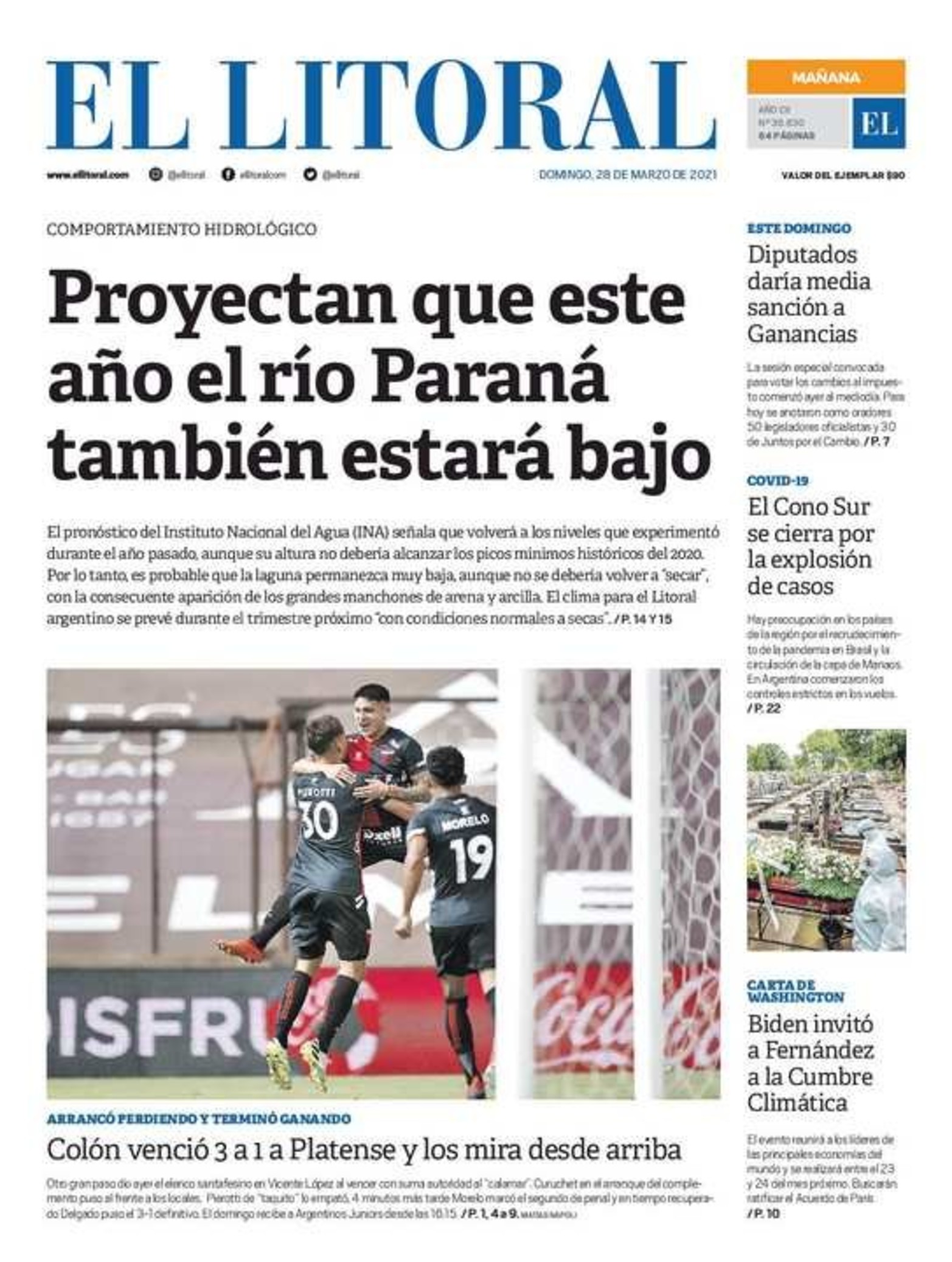 Edición impresa matutina.