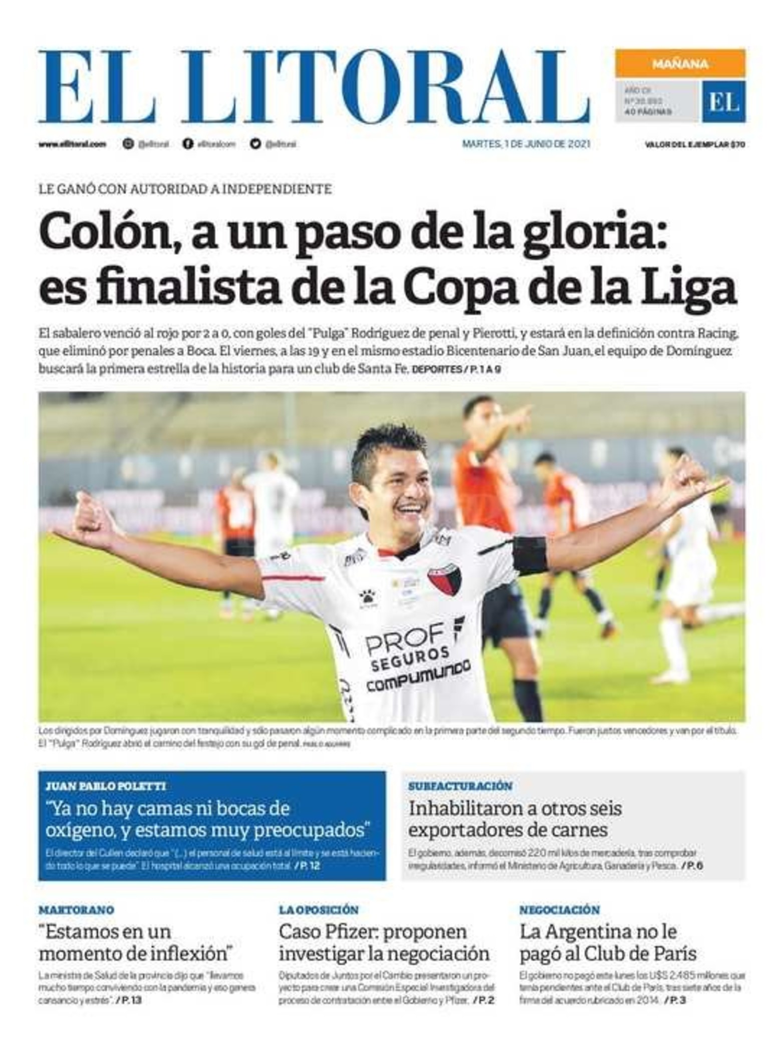 Edición impresa vespertina.