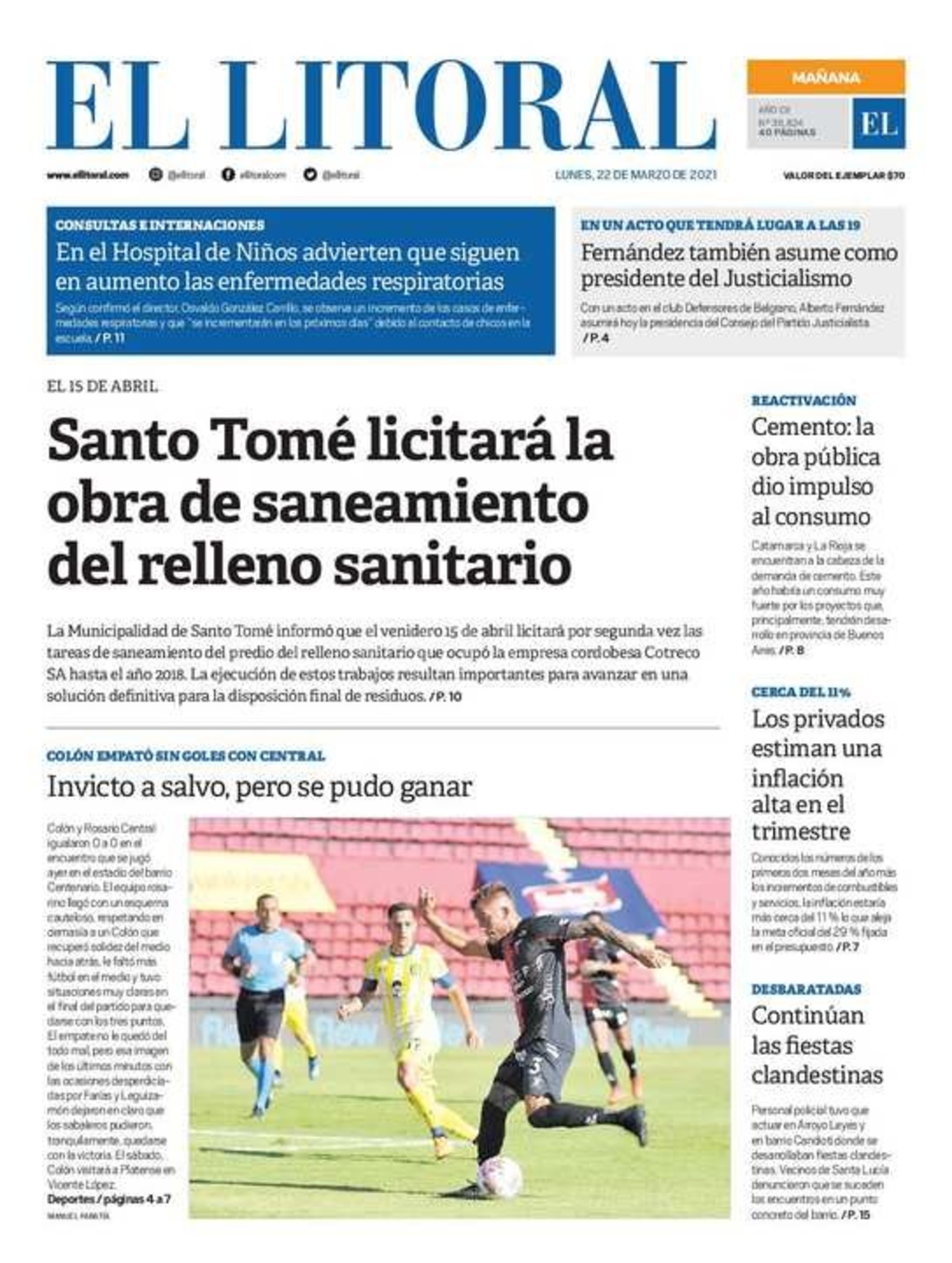 Edición impresa matutina.