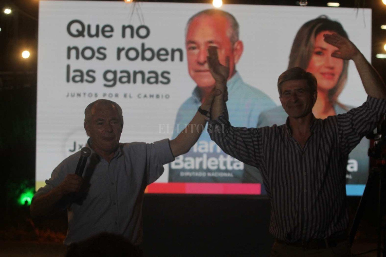 Mario Barletta y Hugo Marcucci. El candidato a Senador junto al candidato  concejal que perdió la interna.