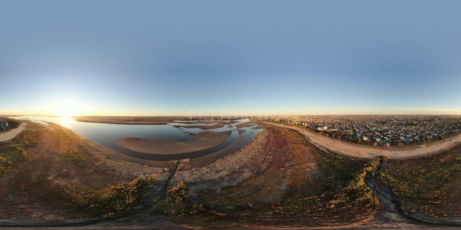 Las imágenes con la altura del río en 0 centímetros en el Puerto de Santa Fe.