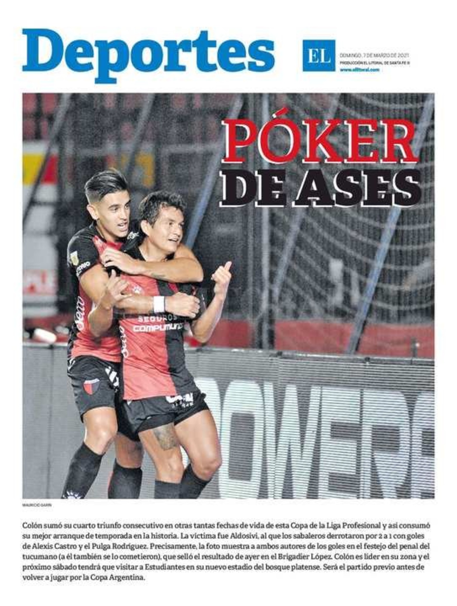 Edición impresa vespertino.