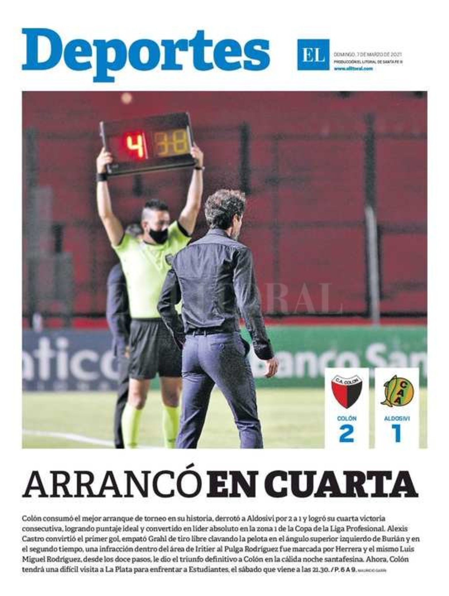 Edición impresa matutina.