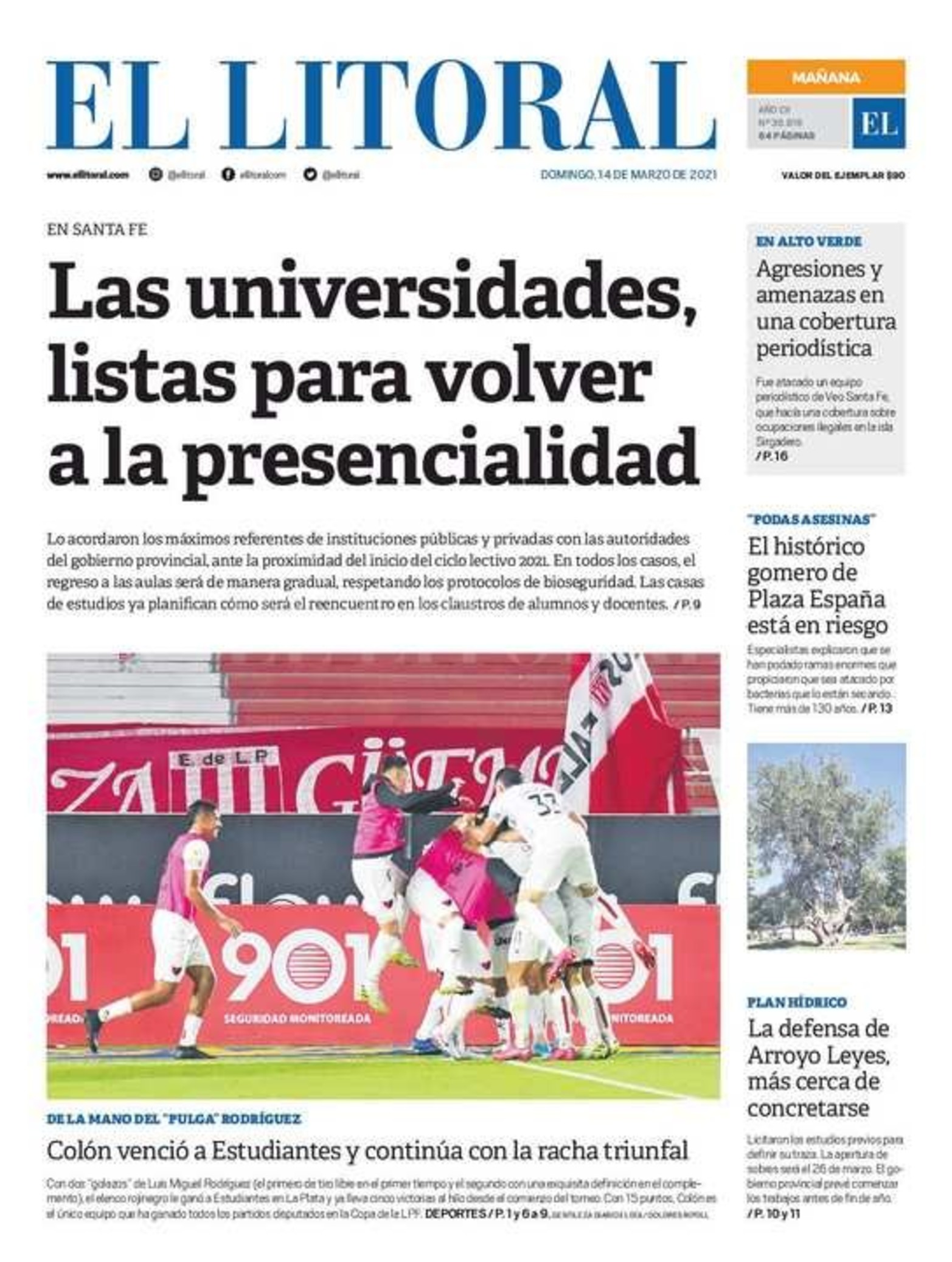 Edición impresa matutina.