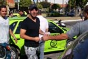 Chiapello Dario Gandín, el jugador de Colón, esta vez vivió un pequeño susto con su auto