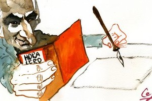 Héctor Oesterheld, según el pincel de Lucas Cejas.