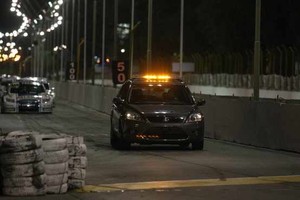 ELLITORAL_18596 |  Pablo Aguirre El auto de seguridad, un integrante más de la carrera, que dio unas cuantas vueltas al frente del pelotón.