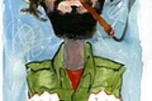 Ilustración Lucas Cejas Julio Cortázar, según Lucas Cejas