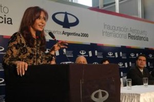 ELLITORAL_7352 | PRESIDENCIA DYN65, BUENOS AIRES 17/07/08, LA PRESIDENTA CRISTINA FERNANDEZ DE KIRCHNER DURANTE UN ACTO DE INAUGURACION DEL AEROPUERTO DE RESISTENCIA.FOTO.DYN/PRESIDENCIA