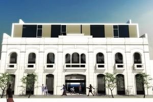 Municipalidad de Santa Fe Croquis de lo que sería la fachada sur de la obra.