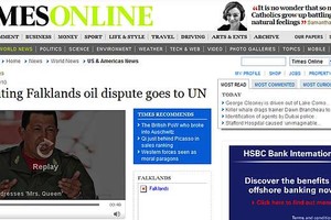 Captura de pantalla Portada de la nota publicada en The Times.