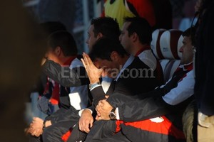 ELLITORAL_59869 |  Mauricio Garín Frank Darío Kudelka no puede creer que se le escape el empate frente a Boca faltando dos minutos para el cierre del partido.