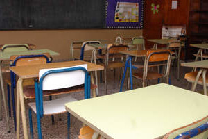 ELLITORAL_21222 |  Néstor Gallegos Un aula muestra sus bancos vacíos durante el último paro en la escuela Sargento Cabral.