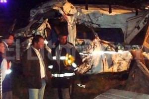 Telam Estado en que quedó la camioneta que transportaba a los niños