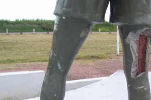 ELLITORAL_22765 |  Gentileza Roberto Vázquez Con ésta, es la segunda vez que ocurre algo similar. También se registran pintadas con agravios.