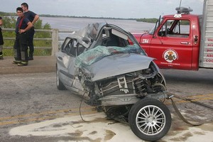 Guillermo Di Salvatore Así quedó uno de los Renault Clio involucrados en el accidente de tránsito.