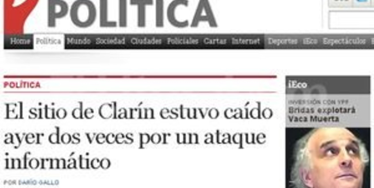 Clarín denunció que sufrió un 'ataque informático' en su sitio web