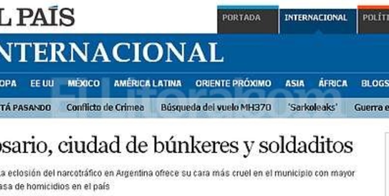 El avance del narcotráfico en la provincia llegó a la portada de "El País"