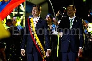 ELLITORAL_74388 |  EFE Rafael Correa juró el viernes pasado el cargo ante la Asamblea Nacional. Es el tercer mandato como presidente de Ecuador..