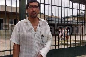 ELLITORAL_116589 |  Twitter @Veroensinas El taxista de 51 años que recibió un disparo y esta mañana recibió el alta médica.